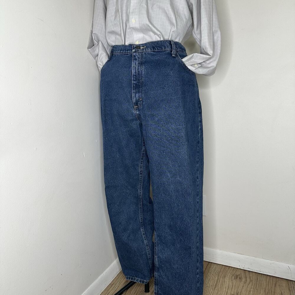 Wrangler Mens 42x29 Jeans Blue Straight Medium Wash Denim Work Pants Trousers